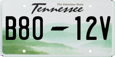 TN license plate B8012V
