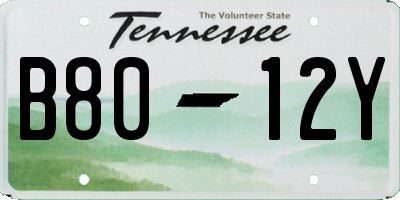 TN license plate B8012Y