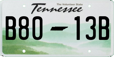 TN license plate B8013B