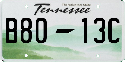 TN license plate B8013C