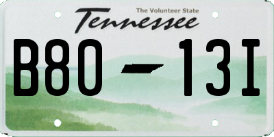 TN license plate B8013I