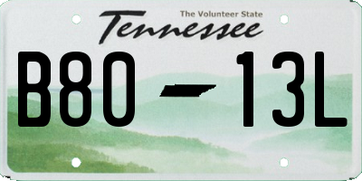 TN license plate B8013L
