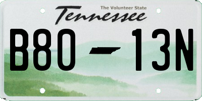 TN license plate B8013N