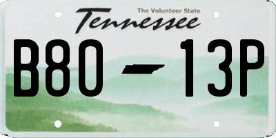 TN license plate B8013P