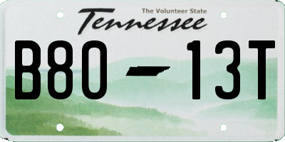 TN license plate B8013T