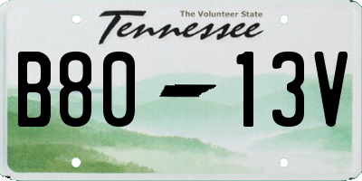 TN license plate B8013V