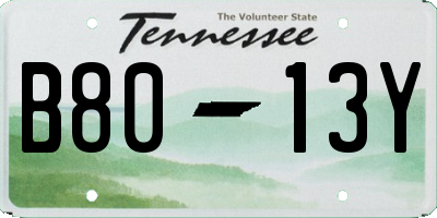 TN license plate B8013Y