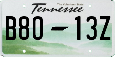 TN license plate B8013Z