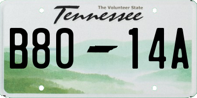 TN license plate B8014A