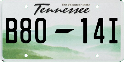 TN license plate B8014I