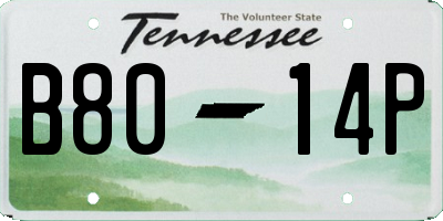 TN license plate B8014P