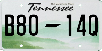 TN license plate B8014Q
