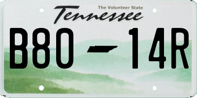 TN license plate B8014R