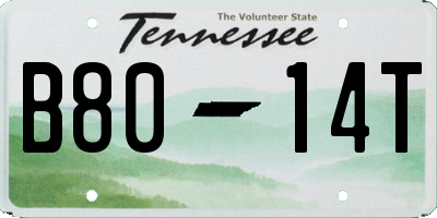 TN license plate B8014T
