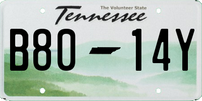 TN license plate B8014Y