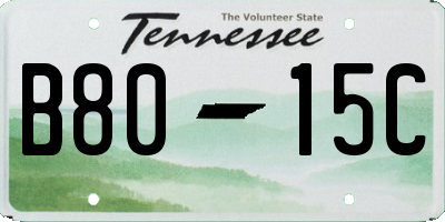 TN license plate B8015C