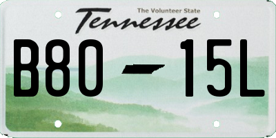 TN license plate B8015L