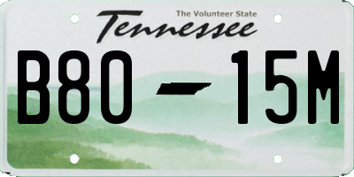 TN license plate B8015M