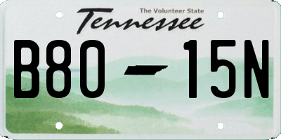 TN license plate B8015N