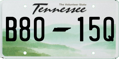 TN license plate B8015Q