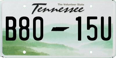 TN license plate B8015U