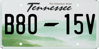 TN license plate B8015V