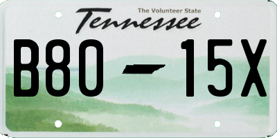 TN license plate B8015X
