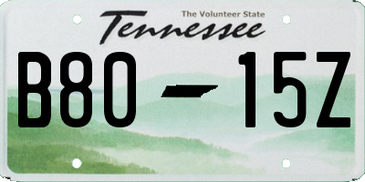 TN license plate B8015Z