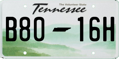 TN license plate B8016H