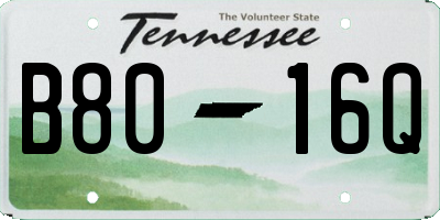 TN license plate B8016Q