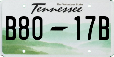 TN license plate B8017B