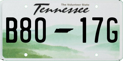 TN license plate B8017G