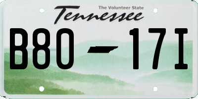 TN license plate B8017I