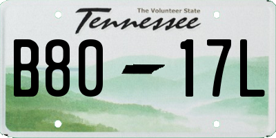 TN license plate B8017L