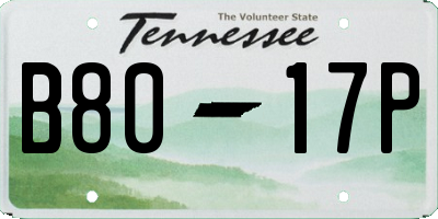 TN license plate B8017P