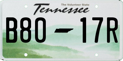 TN license plate B8017R
