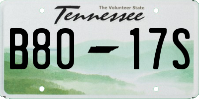 TN license plate B8017S