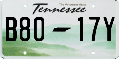 TN license plate B8017Y