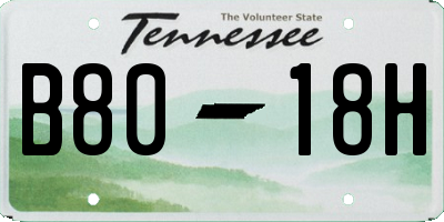 TN license plate B8018H