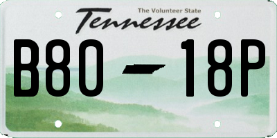 TN license plate B8018P