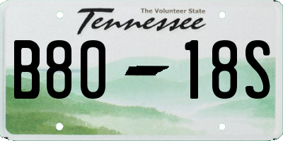TN license plate B8018S