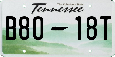 TN license plate B8018T