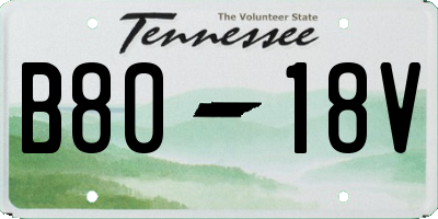 TN license plate B8018V