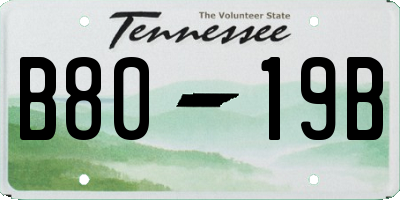 TN license plate B8019B