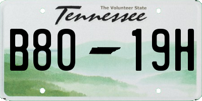 TN license plate B8019H