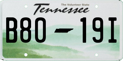 TN license plate B8019I