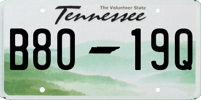 TN license plate B8019Q