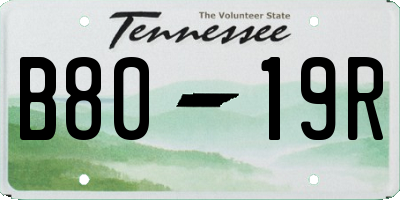 TN license plate B8019R
