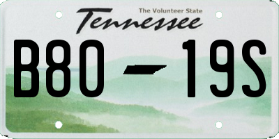 TN license plate B8019S