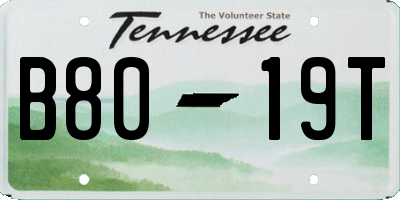 TN license plate B8019T